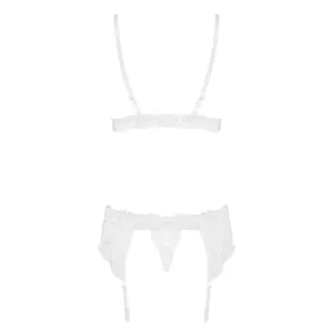 Obsessive 810-SEG-2 L/XL lingerie set/bodysuit Transparent, White Elastane, Polyamide