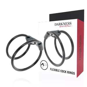 DARKNESS LEATHER DOUBLE COCK RING