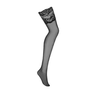 Obsessive 810-STO-1 S/M pantyhose/stockings Black, Transparent