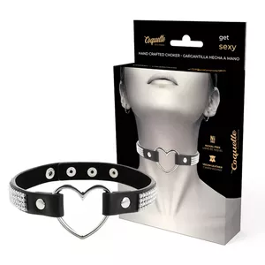 COQUETTE CHIC DESIRE HAND CRAFTED CHOKER VEGAN LEATHER  - HEART