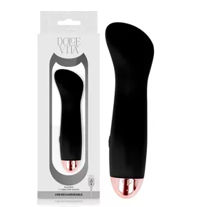 DOLCE VITA RECHARGEABLE VIBRATOR ONE BLACK 7 SPEED